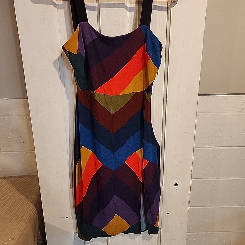 Multicolor Chevron Pattern Dress